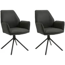 byLIVING Esszimmerstuhl Blair 2er Set, Bezug anthrazit, schwarz