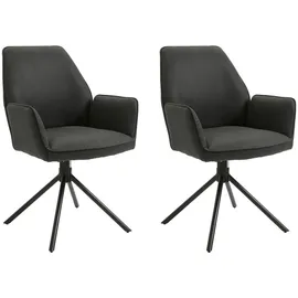 byLIVING Esszimmerstuhl Blair 2er Set, Bezug anthrazit, schwarz