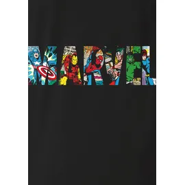 LOGOSHIRT T-Shirt "Marvel Comic Colour Logo", Herren, Gr. M, schwarz, 100% Baumwolle, bedruckt, normal, Rundhals, Shirts T-Shirt, mit coolem Print
