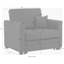 Home Affaire Sessel "Mexico Schlafsessel", braun, B:98cm H:87cm T:83cm, Struktur fein ( 100% Polyester);Luxus-Microfaser weich (90% Polyester, 10% Nylon), ;Struktur (100% Polyester), , Sessel, Sessel, mit ausziehbarer Schlaffunktion, B/T/H: 98/83/87 cm