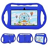 Veidoo Kinder Tablet 7 Zoll Android Tablet 32GB, WiFi, GMS, Dual-Kamera, Elterlicher Kontrolle, Lernen pädagogische Kleinkind Tablet mit Silikonhülle (Blau)