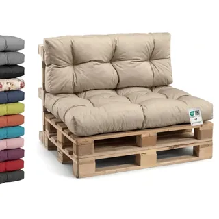 Gutekissen® Palettenkissen Wetterfest, Gartensofakissen, viele Farben und Größen PPI (Eckkissen 60x40, Beige-wasserfestes)