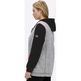sheego Sweatjacke in schwarz-ecru-meliert | Gr.: 42,