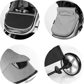 Chipolino Kombikinderwagen 2 in 1 Vista Wickeltasche, Fußabdeckung, Korb, Gurt beige