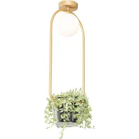 QAZQA Art Deco Deckenlampe Gold mit weißem Glas -
