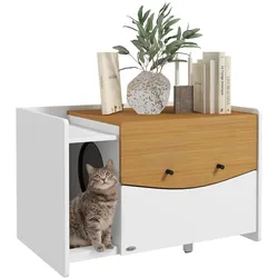 PawHut Katzenklo Schrank Spanplatte