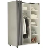 Pol-Power Kleiderschrank Jenke 100 x 145 x 50 cm Weiß/Grau
