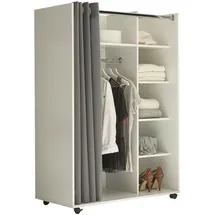 Pol-Power Kleiderschrank Jenke 100 x 145 x 50 cm Weiß/Grau