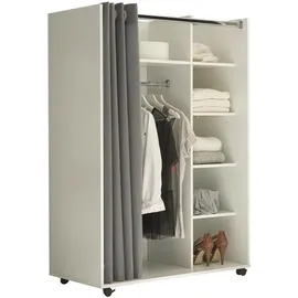 Pol-Power Kleiderschrank Jenke 100 x 145 x 50 cm Weiß/Grau