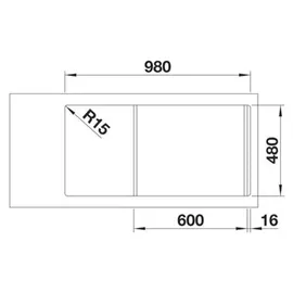 Blanco Faron XL 6 S links Silgranit anthrazit Handbetätigung 1000 x 500 mm