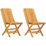 vidaXL Gartenstühle 2 Stk. Klappbar 47x47x89 cm Massivholz Teak