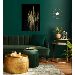 Acrylglasbild LEONIQUE "Pampas Gras - Acrylbilder mit Blattgold veredelt", gold (farbe bild(er): gold), B:80cm H:120cm, Bilder, Goldveredelung, Handgearbeitet, Gerahmt, Edel