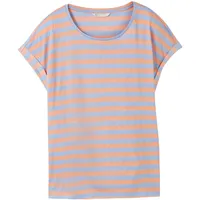 TOM TAILOR DENIM Damen T-Shirt mit Streifenmuster, rot, Streifenmuster, Gr. XL