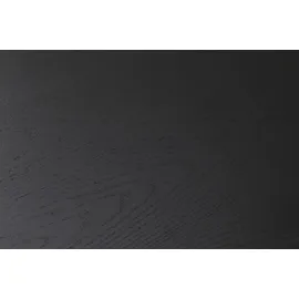 SalesFever Esstisch rund Ø100cm, schwarz lackierte Tischplatte aus MDF, Säulengestell aus Eiche Echtholzfurnier, B100xT100xH75cm