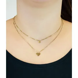 Liebeskind Berlin Layered Love Herz Kette mit Anhänger Gold Edelstahl