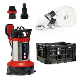 Einhell Schmutzwasserpumpe GE-DP 7535 N LL ECO Flutset (Komplett-Set, Inkl. Gewebeschlauch und Zubehör)