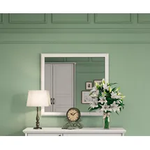 Home Affaire Wandspiegel Evergreen, Maße (B/T/H): 98/4/82 cm (hochwertige, langlebige UV Lackierung (matt), mit Rahmen und schönen Profil im Landhausstil, FSC-zertifiziert weiß