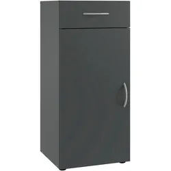 Schuhkommode WIMEX "Multiraumkonzept", grau (grafit), B:40cm H:98cm T:40cm, Spanplatte, Sideboards, Schubkästen auf Metallschienen