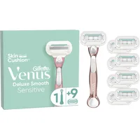 Gillette Venus Deluxe Smooth Sensitive Handstück + Rasierklingen 9 St.