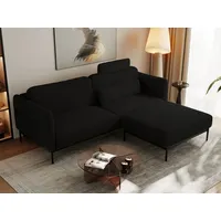 Ecksofa SALENTO L Boucle Schwarz - Schwarz