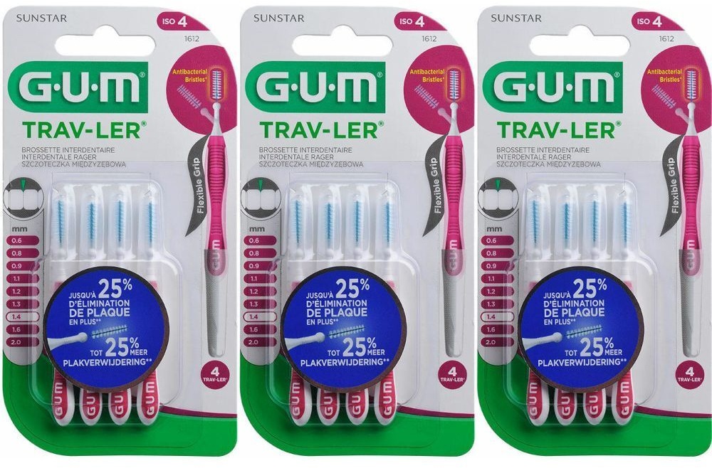 Gum® Proxabrush Trav-ler brossette interdentaire 1.4 mm 3x4 pc(s) brosse(s) à dents