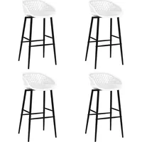 vidaXL Barhocker 4 Stk. Weiß
