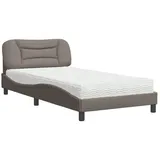 vidaXL Bett mit Matratze Taupe 100x200 cm Stoff