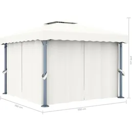vidaXL Pavillon 3 x 3 m inkl. 4 Seitenteile Cremeweiß