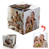 Zauberwürfel Personalisiert, Personalisierte fotowürfel 3D drehbare Cube mit 6 Bildern,Geburtstag Weihnachten personalisierte Geschenke für Kinder Vater Mutter Freundin Freund