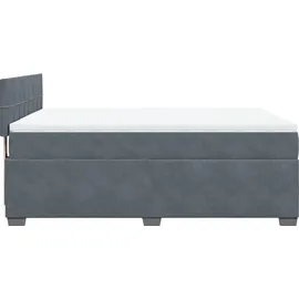 vidaXL Boxspringbett 140 x 200 cm Dunkelgrau