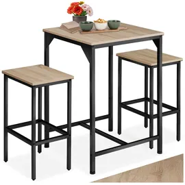 Tectake tectake® Barset, 3-teilig, Industrial Style, mit höhenverstellbaren Kunststofffüßen