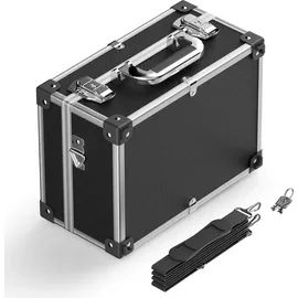 Wiltec PVC Universalkoffer 32x23x16 cm, PVC-Box abschließbar für Aufbewahrung und Transport von Werkzeug, Dokumenten usw., mit Griff und Tragegur...