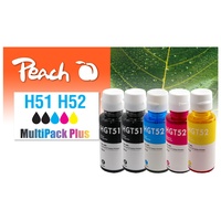 Peach Spar Pack Plus Tintenpatronen ersetzt HP CISS GT51/52 MultiPack C/M/Y/2x BK (M, BK, C, Y), Druckerpatrone