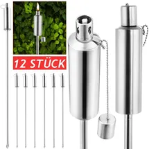 Gardebruk Gartenfackel Öl 12er Set 330ml Edelstahl Rostfrei 115cm Hoch Fackeln Ölfackeln Garten Draußen