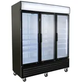 GastroHero Getränkekühlschrank ECO 1500 mit Klapptüren, LED-Leuchtaufsatz & Innenbeleuchtung, schwarz