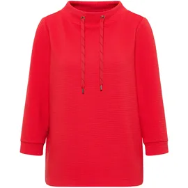 Cecil CECIL, Ottoman Shirt (fiery red L (42), rot rot), Stoff, 60% Polyester, 37% Viskose, 3% Elasthan, unifarben, normal, normal, Rundhals, abgesteppt, Shirts 3/4-Arm-Shirt, mit 3/4 Ärmeln