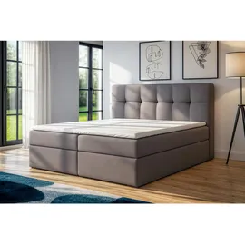 A&J MöbelLand Boxspringbett 120 x 200 cm H2 Grau
