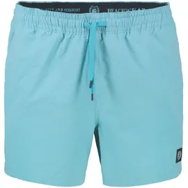 Lerros Strandshorts LERROS, Herren, Gr. 3XL, N-Gr, reef blau, Web, Obermaterial: 100% Polyester, unifarben, normal kniefrei, Hosen Strandshorts, aus Seersucker, mit Kordelzug