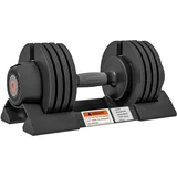 sportnow Kurzhanteln 3,5/6/8/10 kg Verstellbar mit Ablagefach, Schwarz