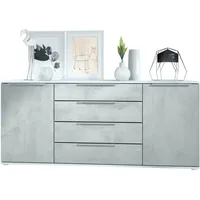 Vladon Sideboard, Hellgrau, 166.5x72.5x35 cm, Wohnzimmer, Kommoden & Sideboards,