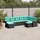 vidaXL Gartensofa-Set 9-tlg. schwarz