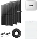 Photovoltaik-Paket 10 kWp mit Huawei Wechselrichter 10 kW + Stromspeicher 10,0 kWh, 24 Solarmodulen Glas-Glas black frame (* 0% MwSt. gem. §12 Abs. 3 UstG)