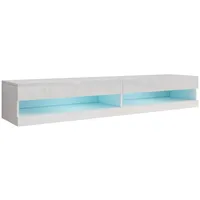 Mirjan24 Tv-Lowboard, Weiß, Weiß Hochglanz, Holzwerkstoff, Rechteckig, 180x30x40 cm,