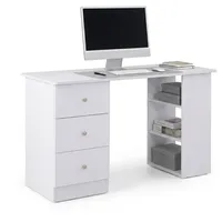 Homcom Computerschreibtisch HOMCOM weiß 3 Schubladen 2 Ablagen Aufbewahrung 120x49x72cm
