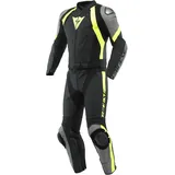 Dainese Avro 4 2-Teiler Motorrad Lederkombi (Black/Gray/Yellow,48)