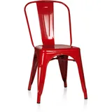 HJH Office 645021 Bistrostuhl VANTAGGIO Comfort Metall Rot im Industry-Design, stapelbar
