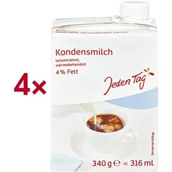 Jeden Tag 4er-Pack Kondensmilch 4% Fett