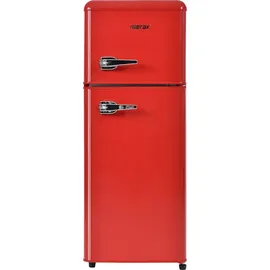 Merax BCD-102 Retro-Kühl-Gefrierkombination (92 l, 1010 mm hoch, Rot)