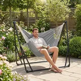 Freistehende Hängematte Mit Gestell, Tragetasche, Verstellbar, Stabile Konstruktion, Bis 200 Kg Belastbar, Für Garten Und Camping – Grau