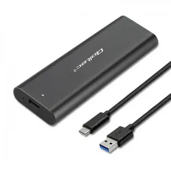 Qoltec 50311, SSD-Gehäuse, M.2, SATA, USB Anschluss, Schwarz